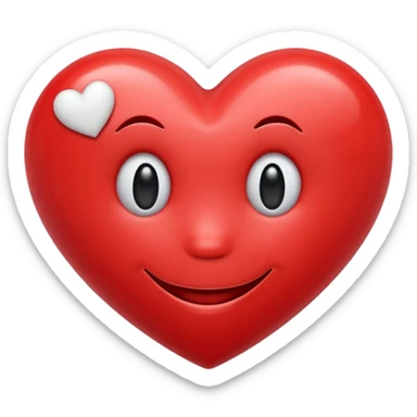 Heart with smiley face sticker