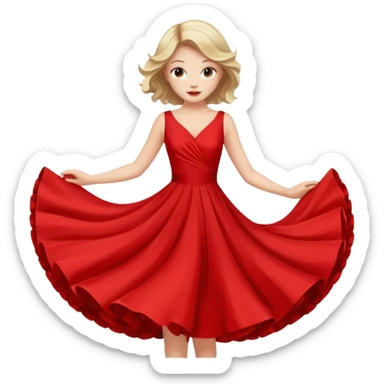 Woman Twirl occasion circle dress sticker