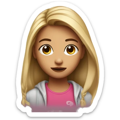 Girl watching tiktok sticker