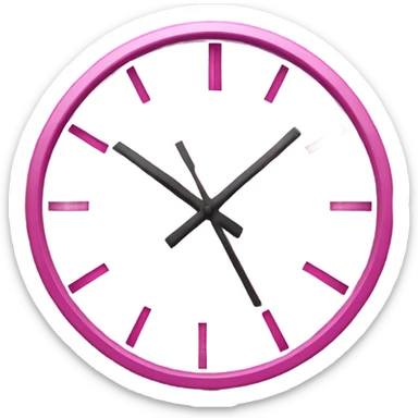 pink clock, cracked sticker
