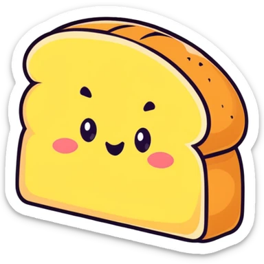 Korean egg bread, cartoonish fun sticker style sticker