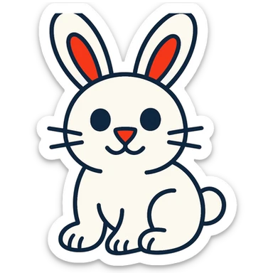 white rabbit sticker