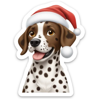 Brown Dalmatian rejoices at Christmas sticker