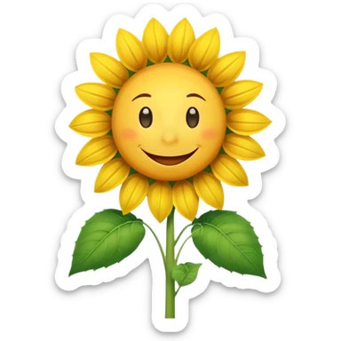 A happy sunflower with a big smile, soaking up the summer sun. sticker