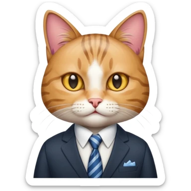 Cat in a business suit  sticker