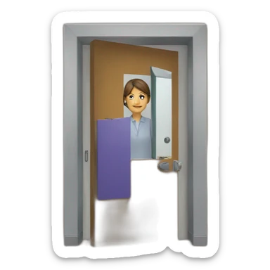 a door closes on a teacher sticker