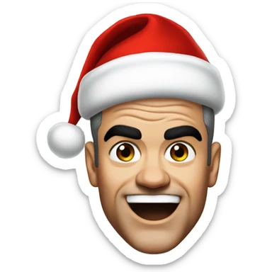 robbie williams with santa hat sticker