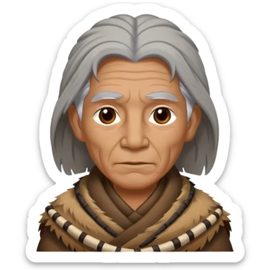 A tribal elder with grey hair wrapped in thick animal hide.



















 sticker