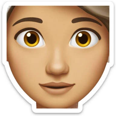 Brown hair brown eyes and brown eyebrows are white skim sticker