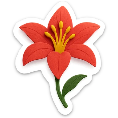red and yellow lily flower sticker