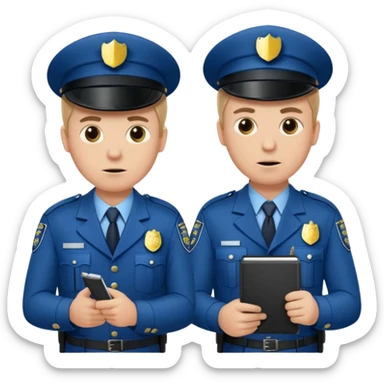 show two british policemen, with one who looks like Nicolas Angel from Hot Fuzz holding a notebook, pointing at the other and saying "what he said" sticker