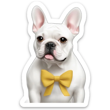 Fashion white FRENCH BULLDOG with fashion model sticker