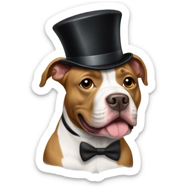 pit bull with a top hat sticker