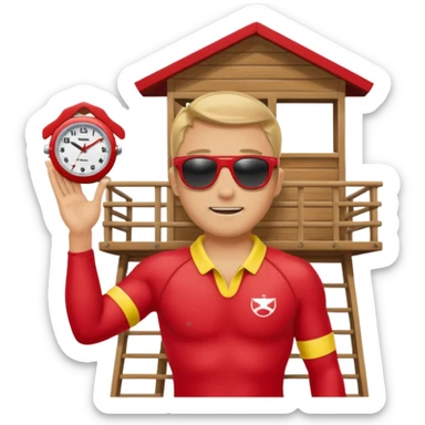 Lifeguard on watch tower sticker