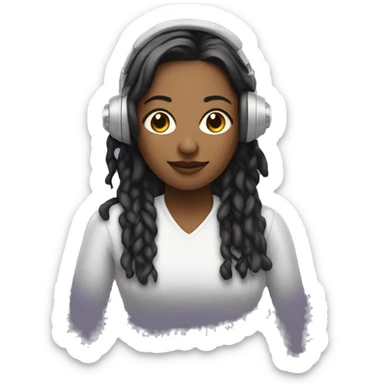 a wommen in techno muic  sticker