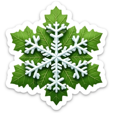 Snowflake and mulberry leaf sticker
