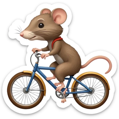 rat on bike sticker