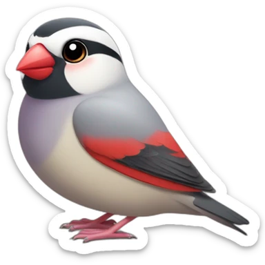 cute Java sparrow cartoon sticker
