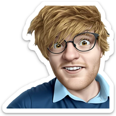 handsome boy with glasses sticker