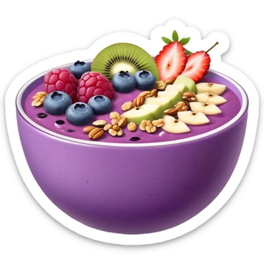 purple smoothie bowl with fruits and granola sticker