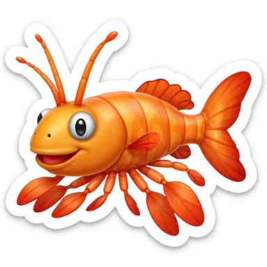 Shrimp upside down as a clown sticker