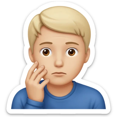 Persona indecisa tocándose la barbilla. sticker