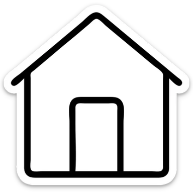 simple home house with roof and door sticker