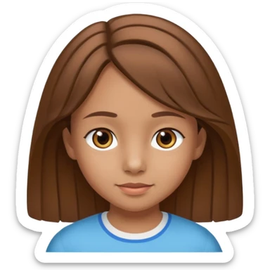 Une fille qui s’appelle Angèle aux cheveux marrons de neuf ans, qui adore les Capi, barra et aux yeux gris sticker