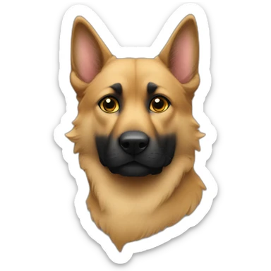 Un chat noir, un berger allemand sticker