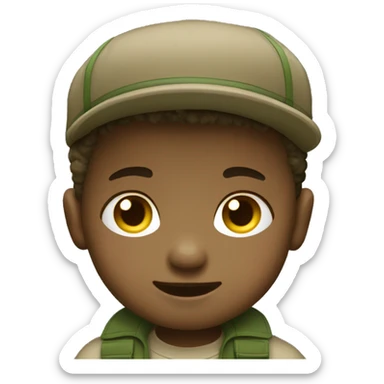 Baby boy wearing khaki green clothes emoji sticker