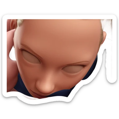 realistic close-up of girl sticker