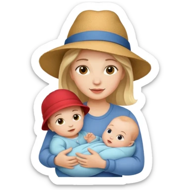 Mother with Hats with her baby sticker
