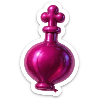 pink goth potion bottle, balloon style, playful and gothic sticker