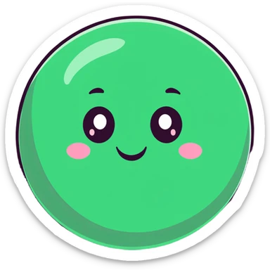 planet with misty smoky atmosphere and a cute happy face with big eyes sticker