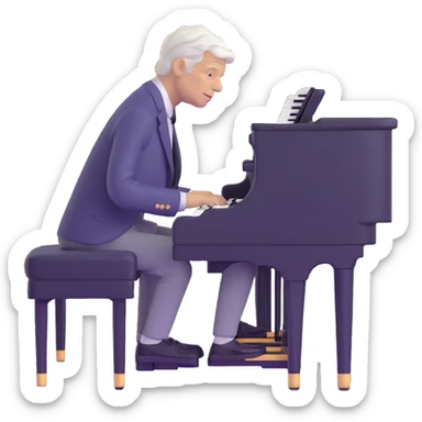 George Plimpton playing the piano sticker