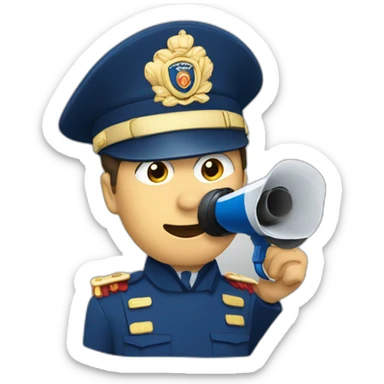 French gendarme with a megaphone sticker