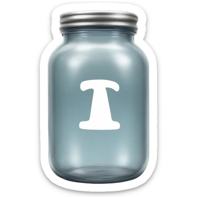 glass jar with pharmacy logo sticker