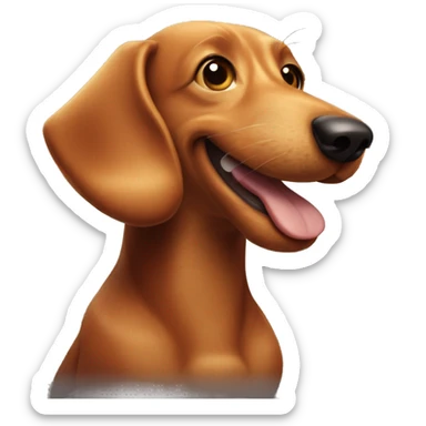 wired haired ginger sausage dog smiling  sticker