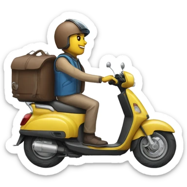 mec de 1 mètres 95 qui est sur son scooter  sticker