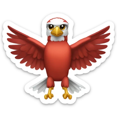 A cartoon tech-savy red falcon sticker