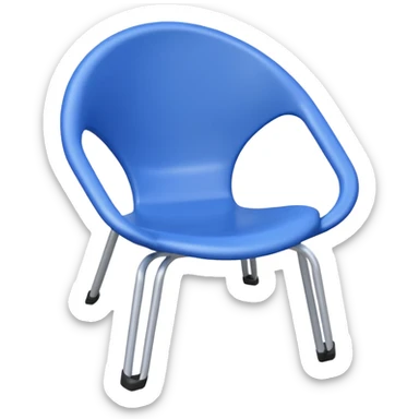 all white round plastic lawn chair with four legs sticker