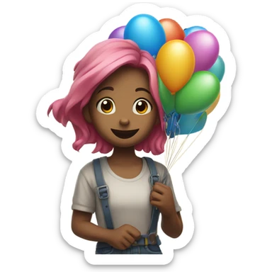 Vivi with balloons  sticker