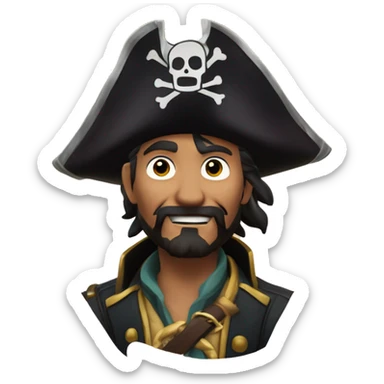 Pirate dans le style de sea of thieves ave  ne pancarte avec d'ecrit "makishiro10" sticker
