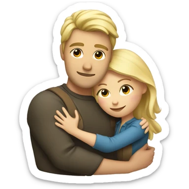 Hug man and woman blonde sticker