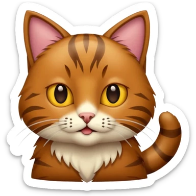 eine braune flauschige niedliche katze  sticker