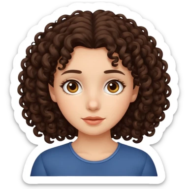 Dark brown Curly hair girl sticker
