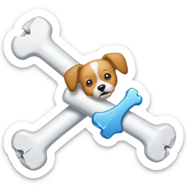 dog bone broken sticker