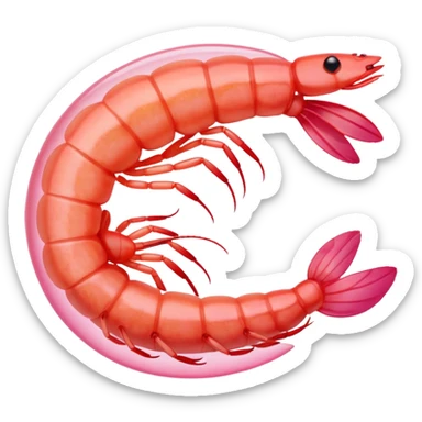 a shrimp with "Envie de crevette" written below sticker