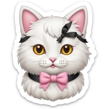 Cute cat with a bow sticker