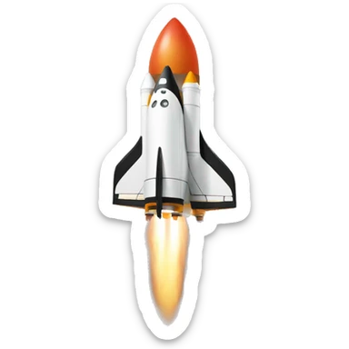 A black rocket that takes off, showing the symbol 0 sticker